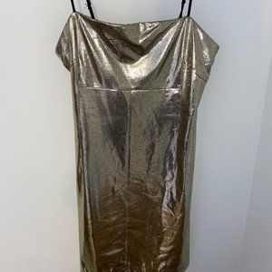 Urban Outfitters Metallic Gold Body Con Dress Size Small
